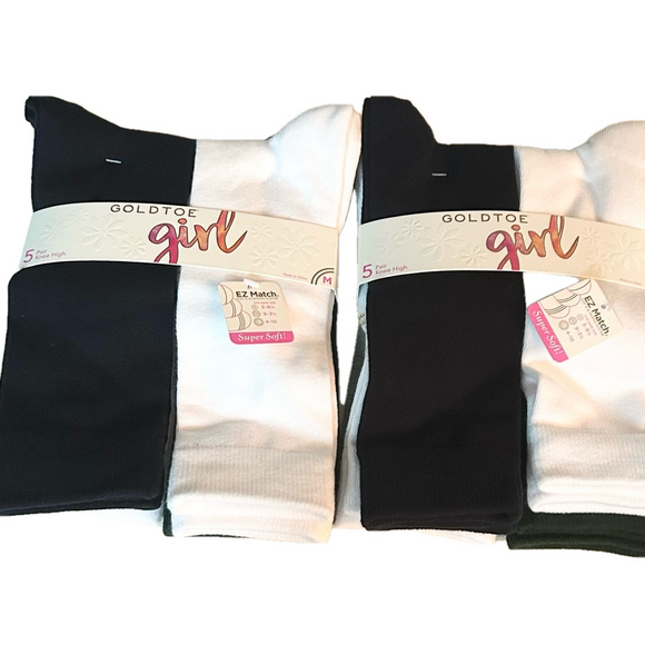 Gold toe Girls Knee High Socks 10 Pairs NWT - Picture 2 of 8